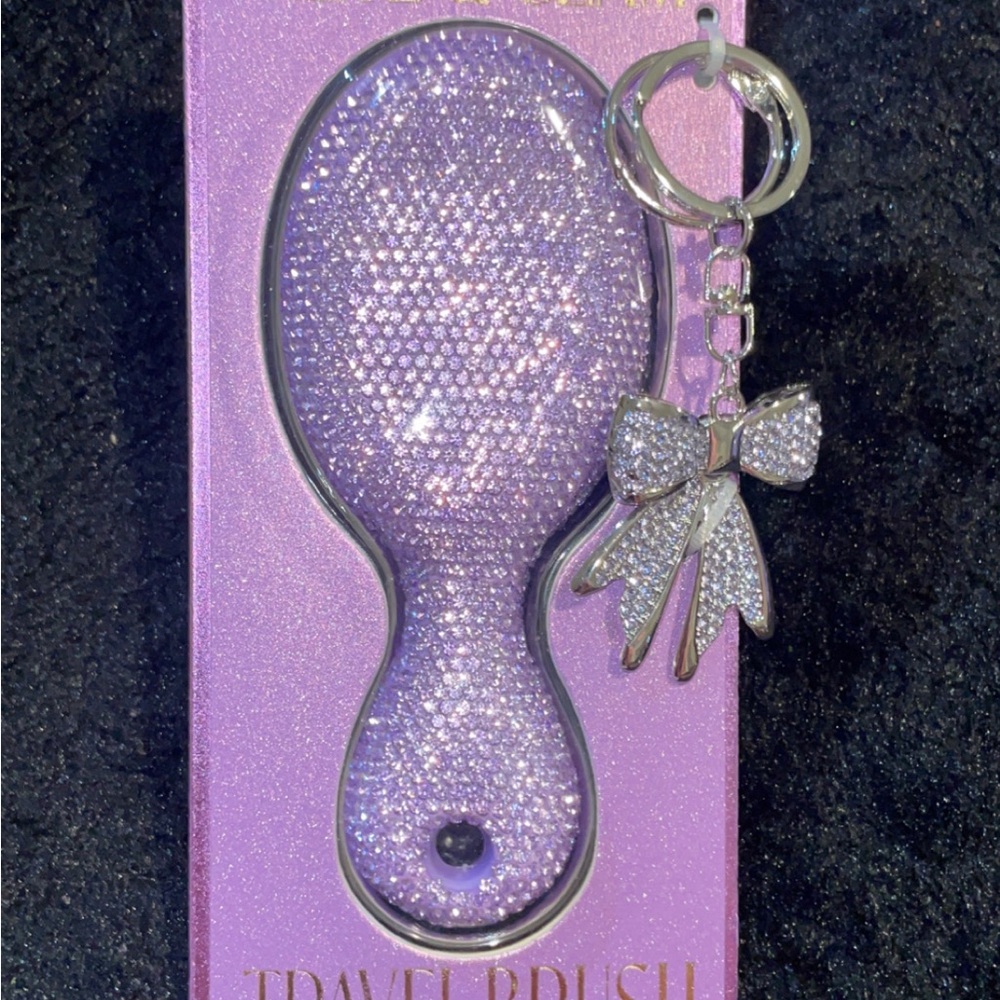 Glitz and glam Purple Travel Brush with Keychain